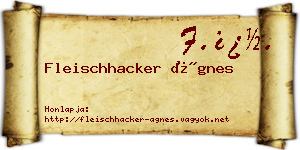 Fleischhacker Ágnes névjegykártya
